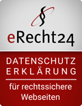 eRecht24 Datenschutzerklärung für rechtssichere Webseiten.
